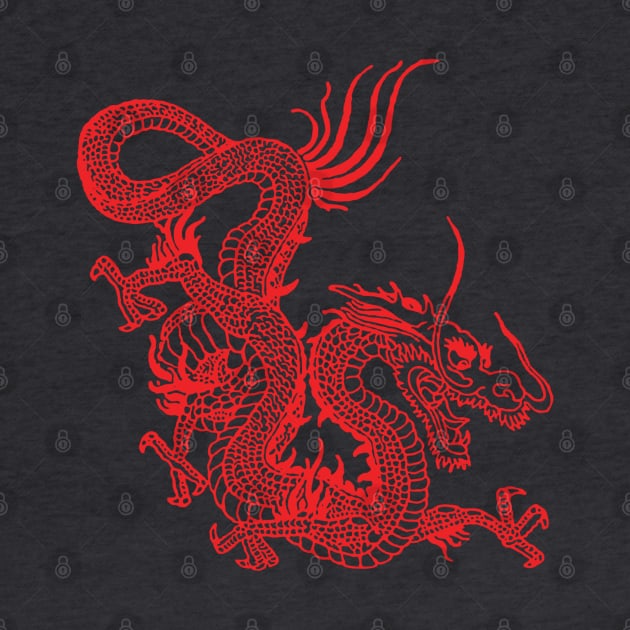 Red Chinese Dragon by EddieBalevo